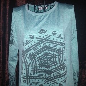 Long sleeve pattern print design dress